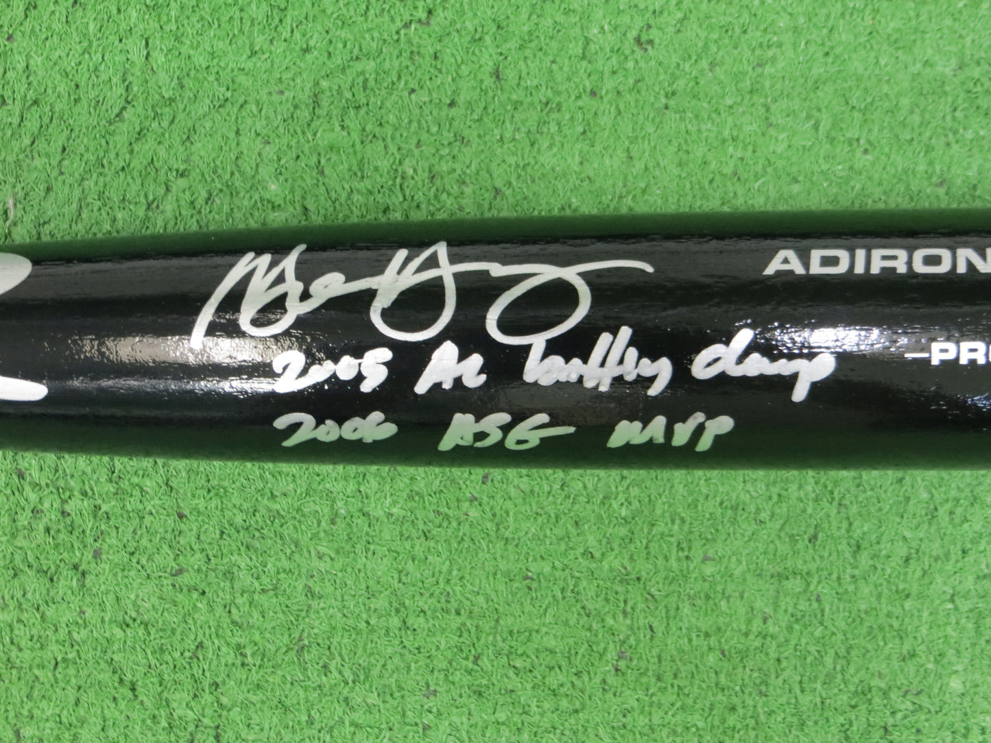 MICHAEL YOUNG TEXAS RANGERS SIGNED BLACK RAWLINGS BASEBALL BAT w/INSCs BAS