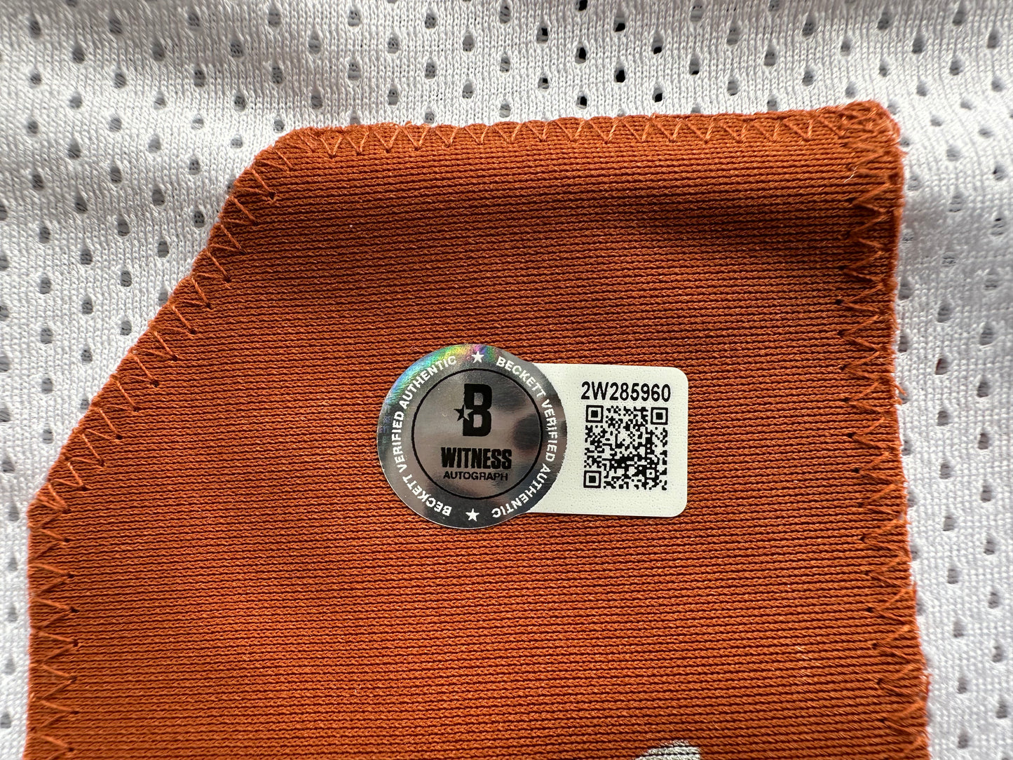 RAMONCE TAYLOR WHITE FOOTBALL JERSEY Longhorns w/ "05 BCS National Champ" BAS