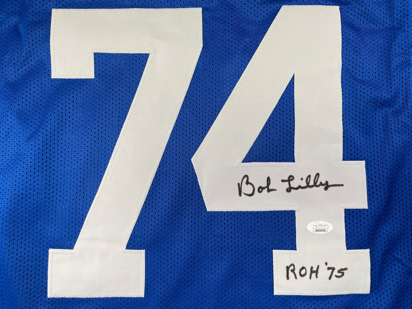 BOB LILLY DALLAS COWBOYS SIGNED Throwback JERSEY w/ROH75 JSA COA