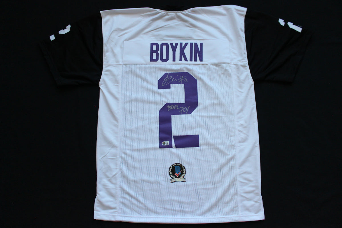 TREVONE BOYKIN TCU HORNED FROGS SIGNED WHITE JERSEY wBIG12POY BAS