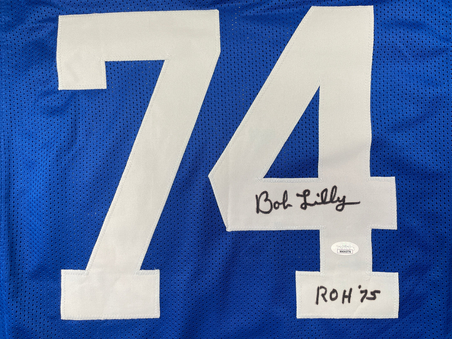 BOB LILLY DALLAS COWBOYS SIGNED Throwback JERSEY w/ROH75 JSA COA