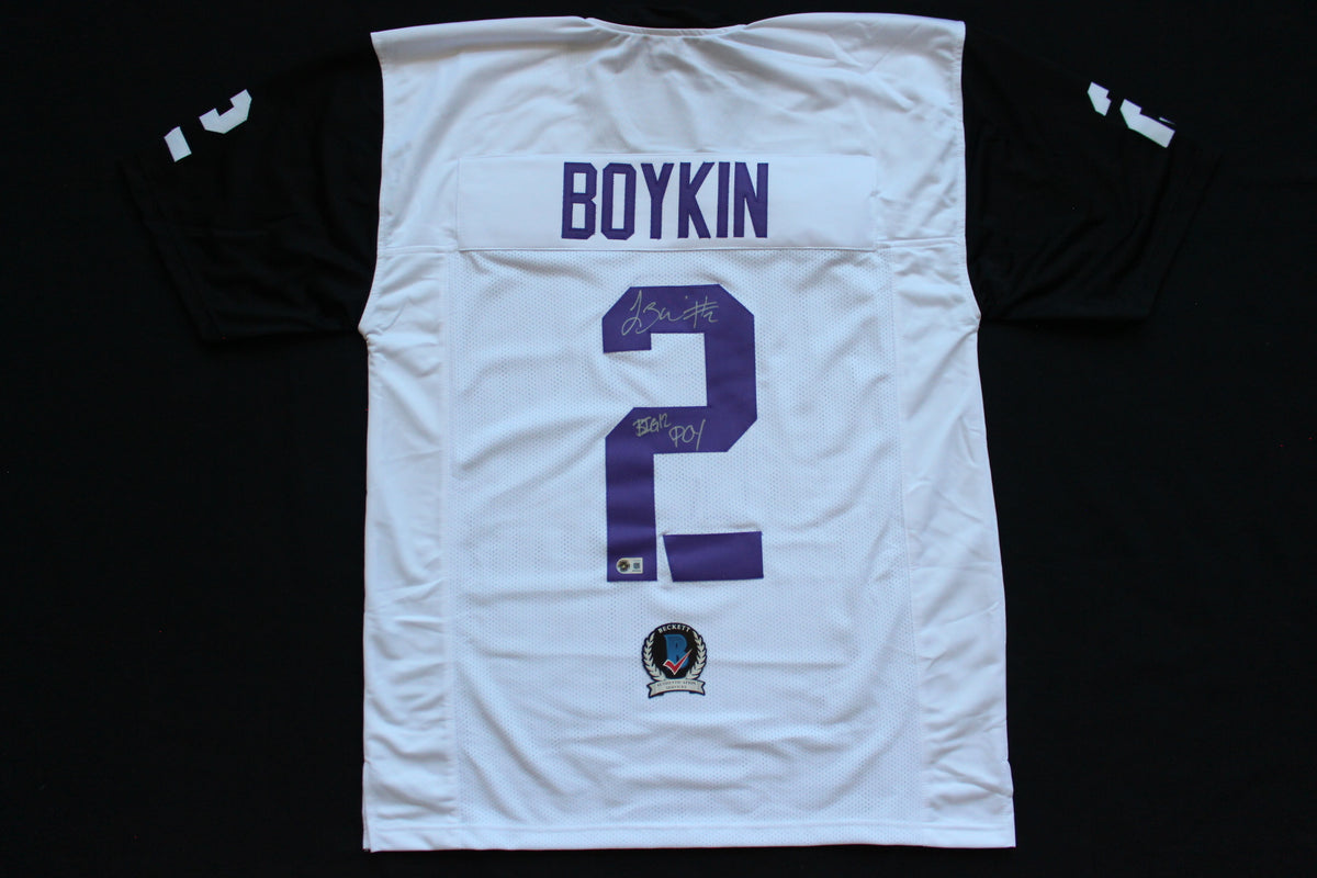 TREVONE BOYKIN TCU HORNED FROGS SIGNED WHITE JERSEY wBIG12POY BAS