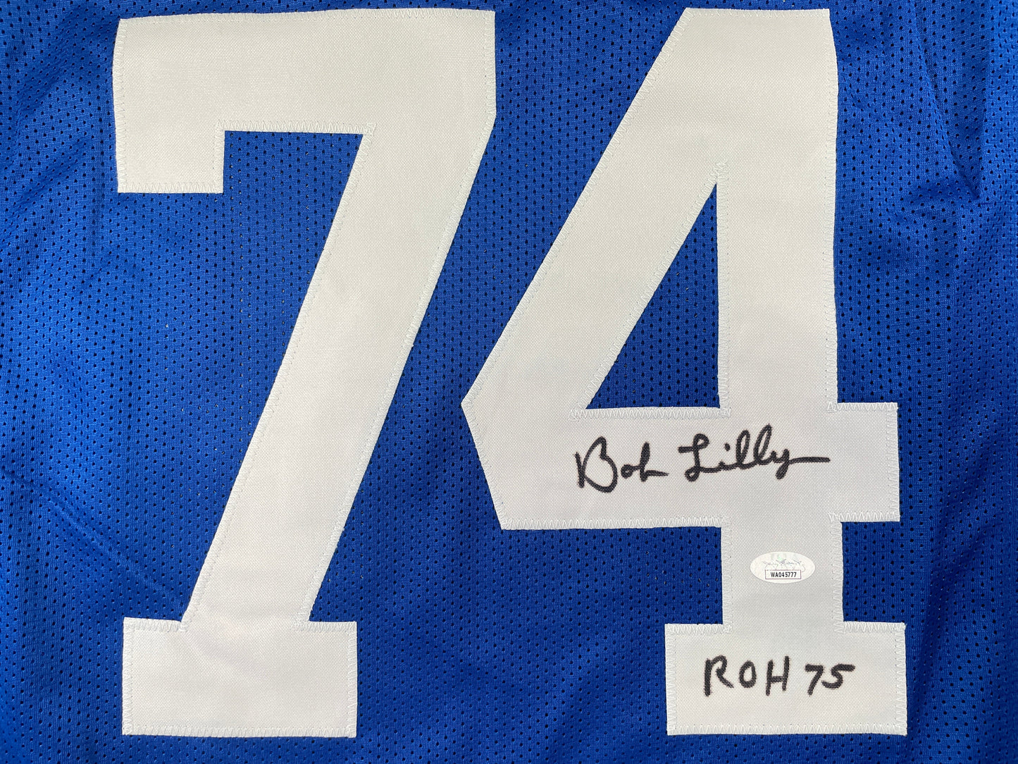 BOB LILLY DALLAS COWBOYS SIGNED Throwback JERSEY w/ROH75 JSA COA