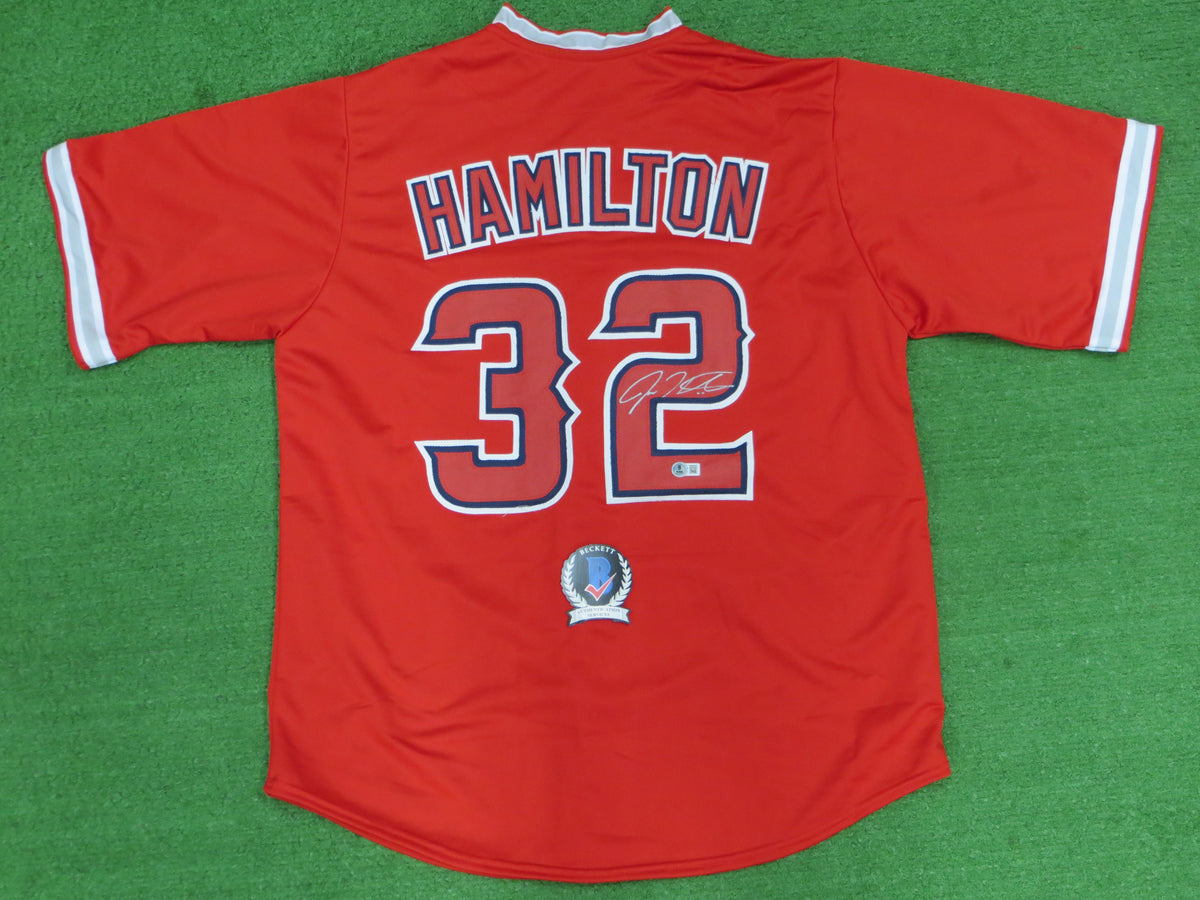 JOSH HAMILTON LOS ANGELES ANGELS SIGNED JERSEY size XL BAS COA