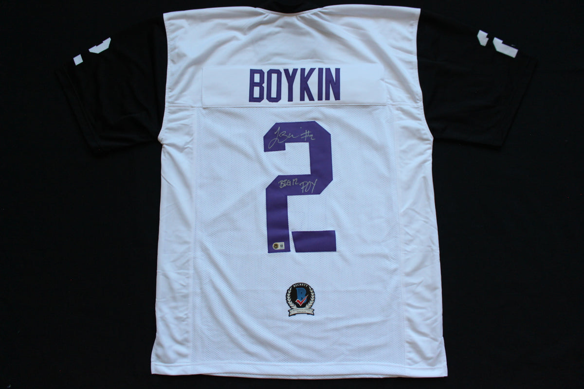 TREVONE BOYKIN TCU HORNED FROGS SIGNED WHITE JERSEY wBIG12POY BAS