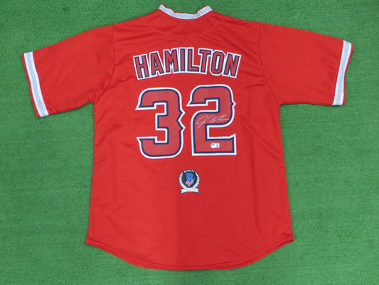 JOSH HAMILTON LOS ANGELES ANGELS SIGNED JERSEY size XL BAS COA