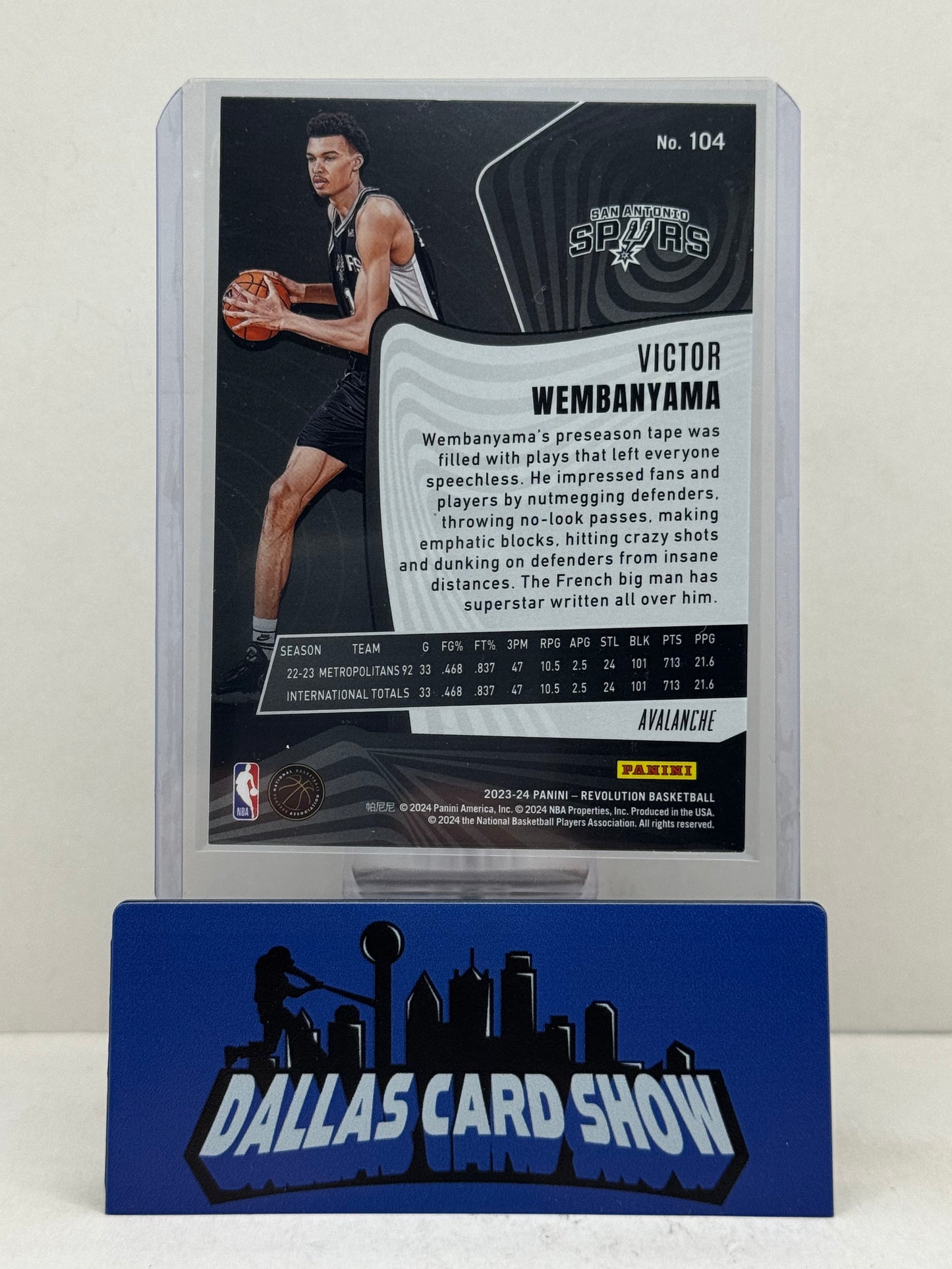 2023-24 Panini Revolution Victor Wembanyama RC Avalanche Rookie #104 Spurs