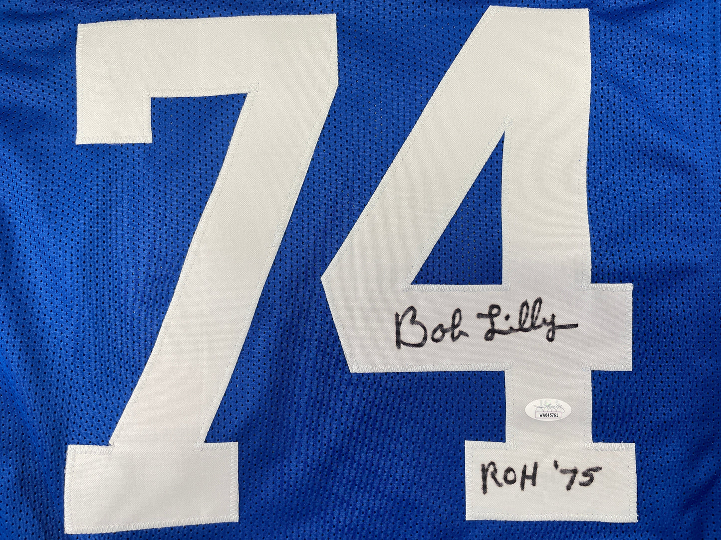 BOB LILLY DALLAS COWBOYS SIGNED Throwback JERSEY w/ROH75 JSA COA