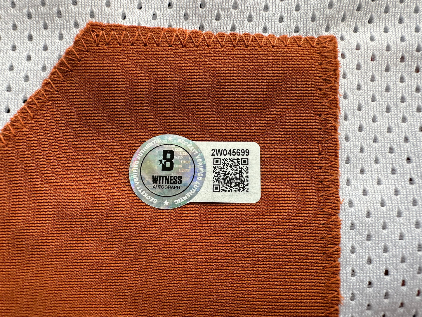 RAMONCE TAYLOR WHITE FOOTBALL JERSEY Longhorns w/ "05 BCS National Champ" BAS