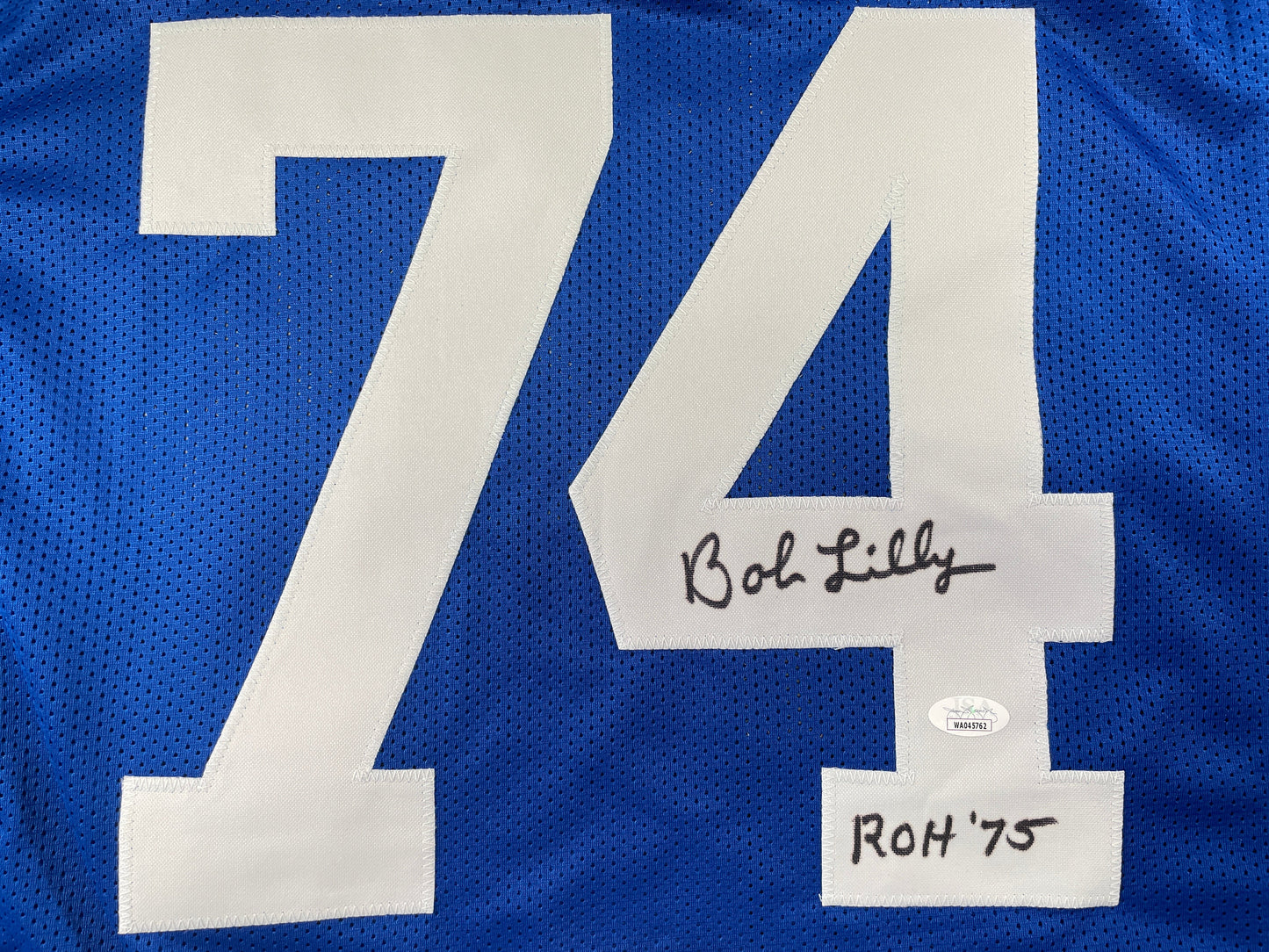 BOB LILLY DALLAS COWBOYS SIGNED Throwback JERSEY w/ROH75 JSA COA