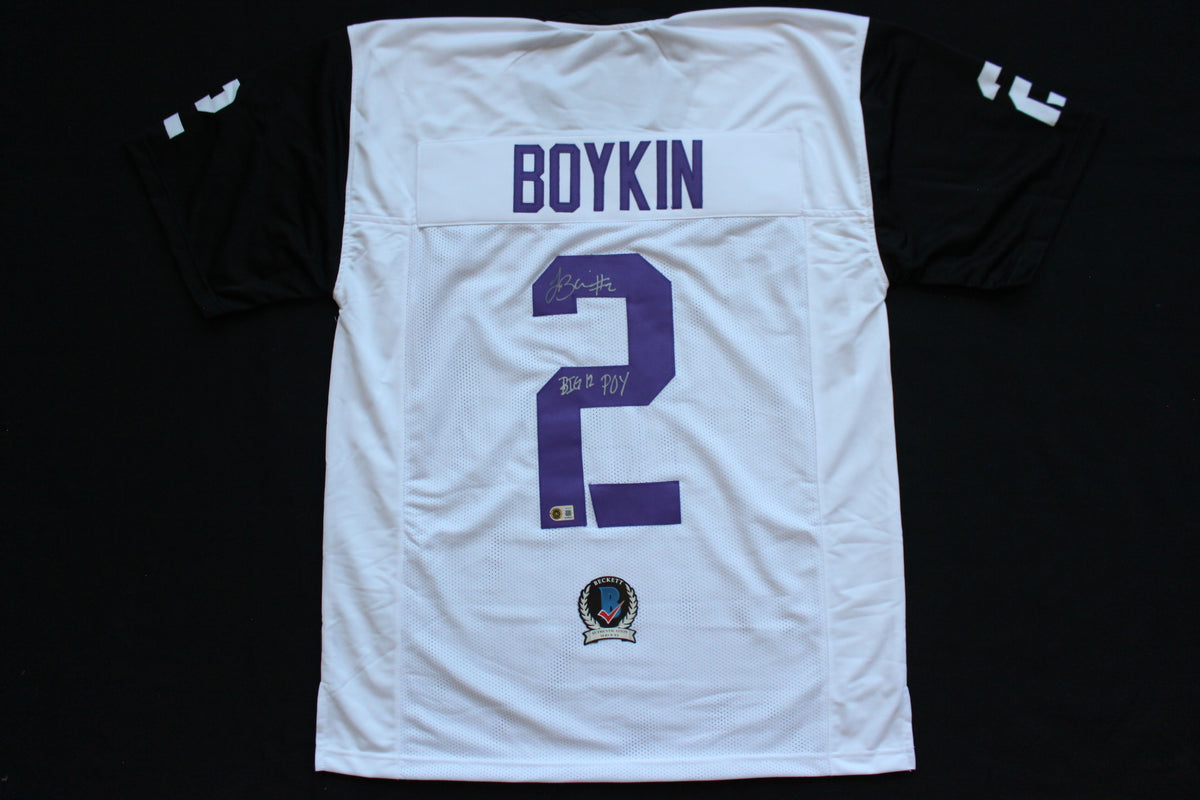 TREVONE BOYKIN TCU HORNED FROGS SIGNED WHITE JERSEY wBIG12POY BAS