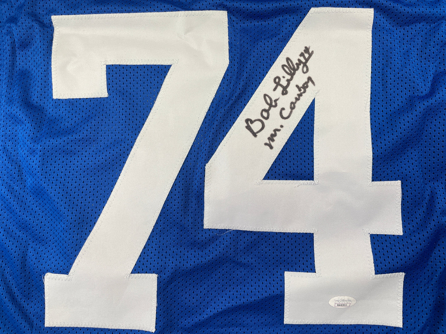 BOB LILLY DALLAS COWBOYS SIGNED Throwback JERSEY w/MrCowboy JSA COA