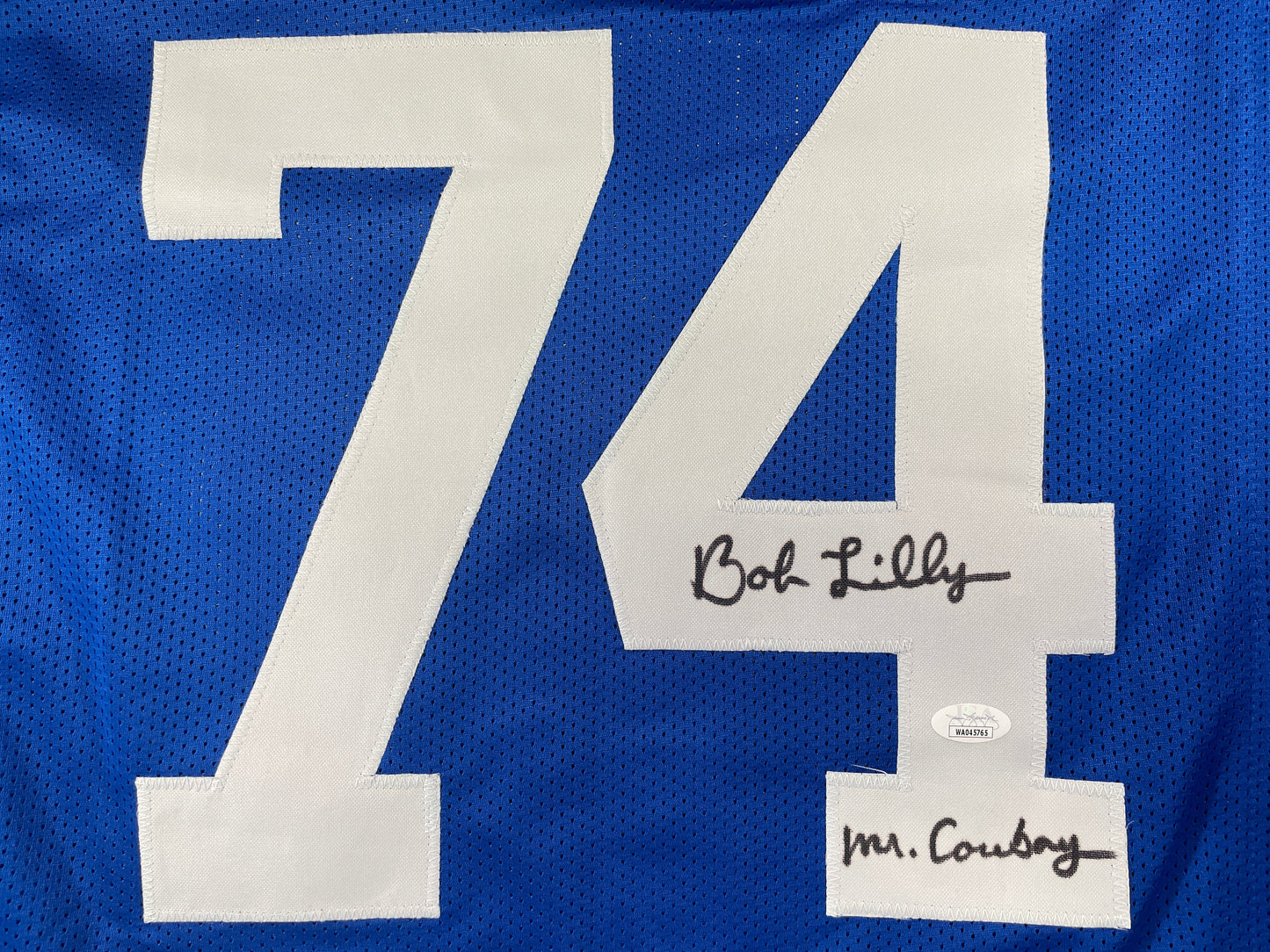 BOB LILLY DALLAS COWBOYS SIGNED Throwback JERSEY w/MrCowboy JSA COA