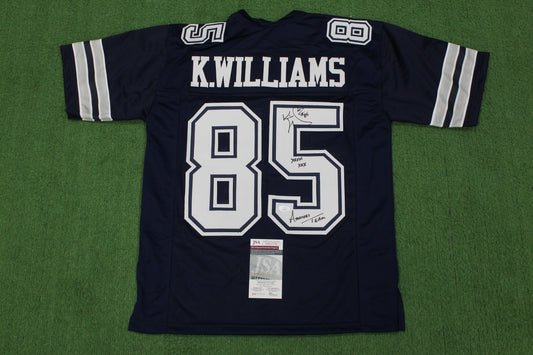 KEVIN WILLIAMS DALLAS COWBOYS SIGNED Blue JERSEY Hurricanes w/INSCs M JSA