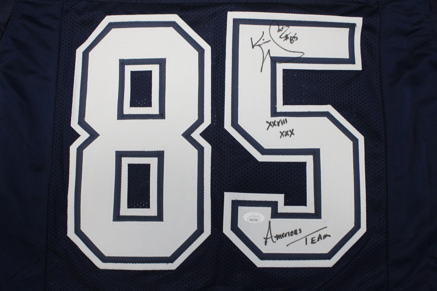 KEVIN WILLIAMS DALLAS COWBOYS SIGNED Blue JERSEY Hurricanes w/INSCs M JSA