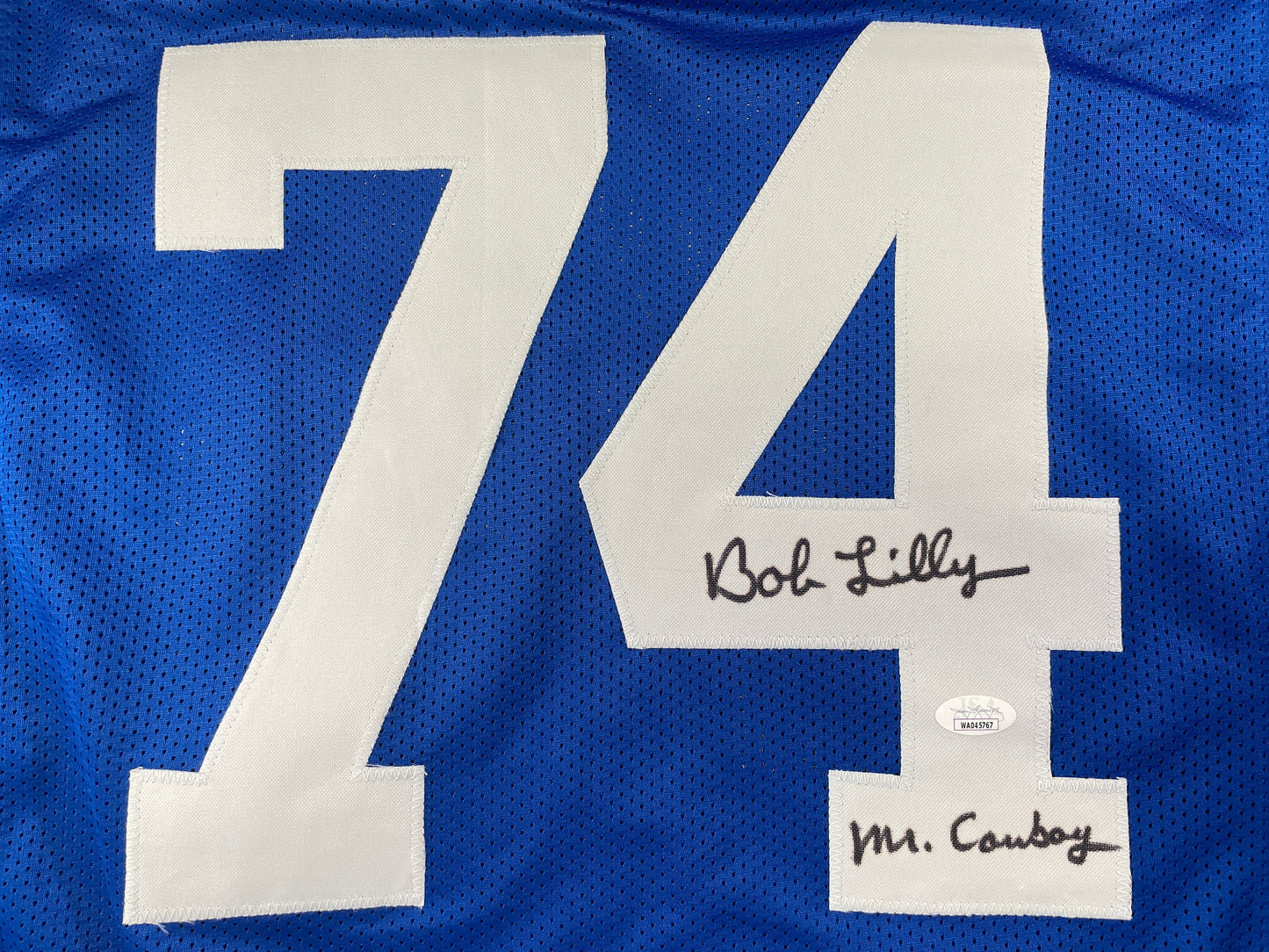 BOB LILLY DALLAS COWBOYS SIGNED Throwback JERSEY w/MrCowboy JSA COA