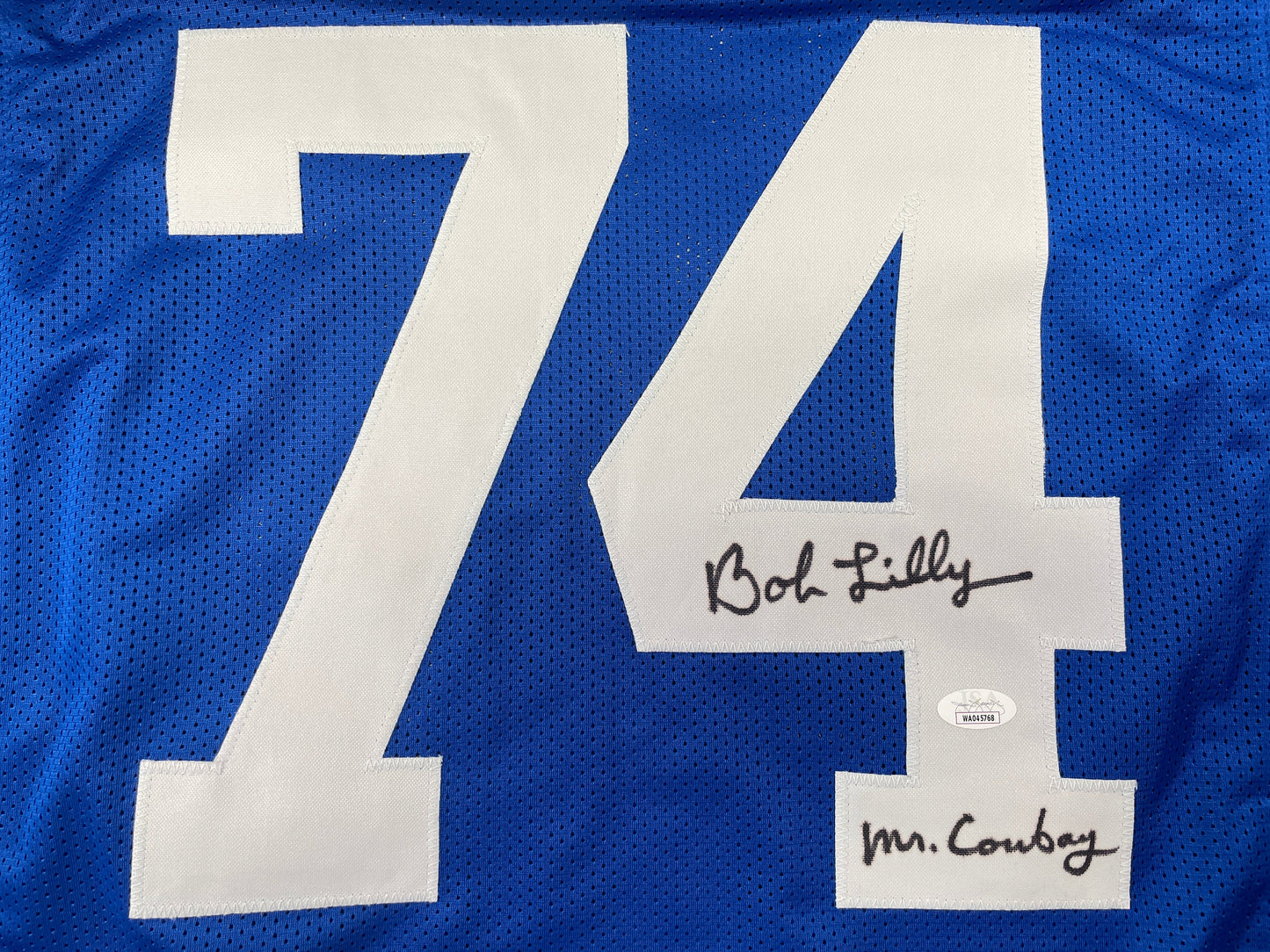 BOB LILLY DALLAS COWBOYS SIGNED Throwback JERSEY w/MrCowboy JSA COA