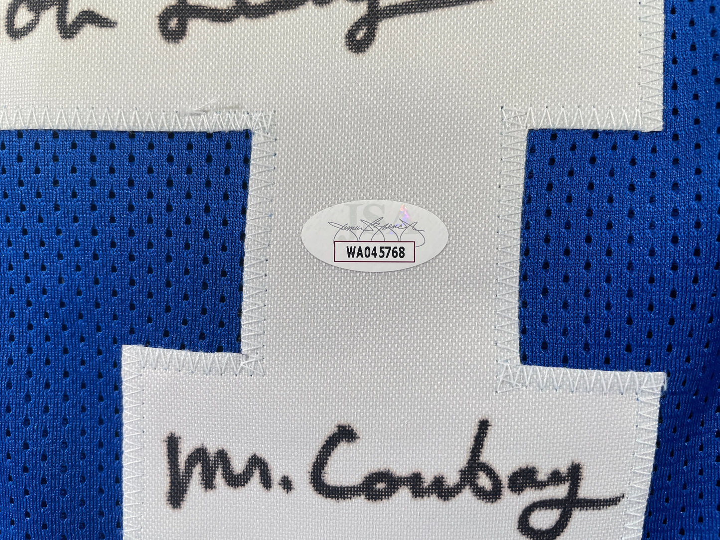 BOB LILLY DALLAS COWBOYS SIGNED Throwback JERSEY w/MrCowboy JSA COA
