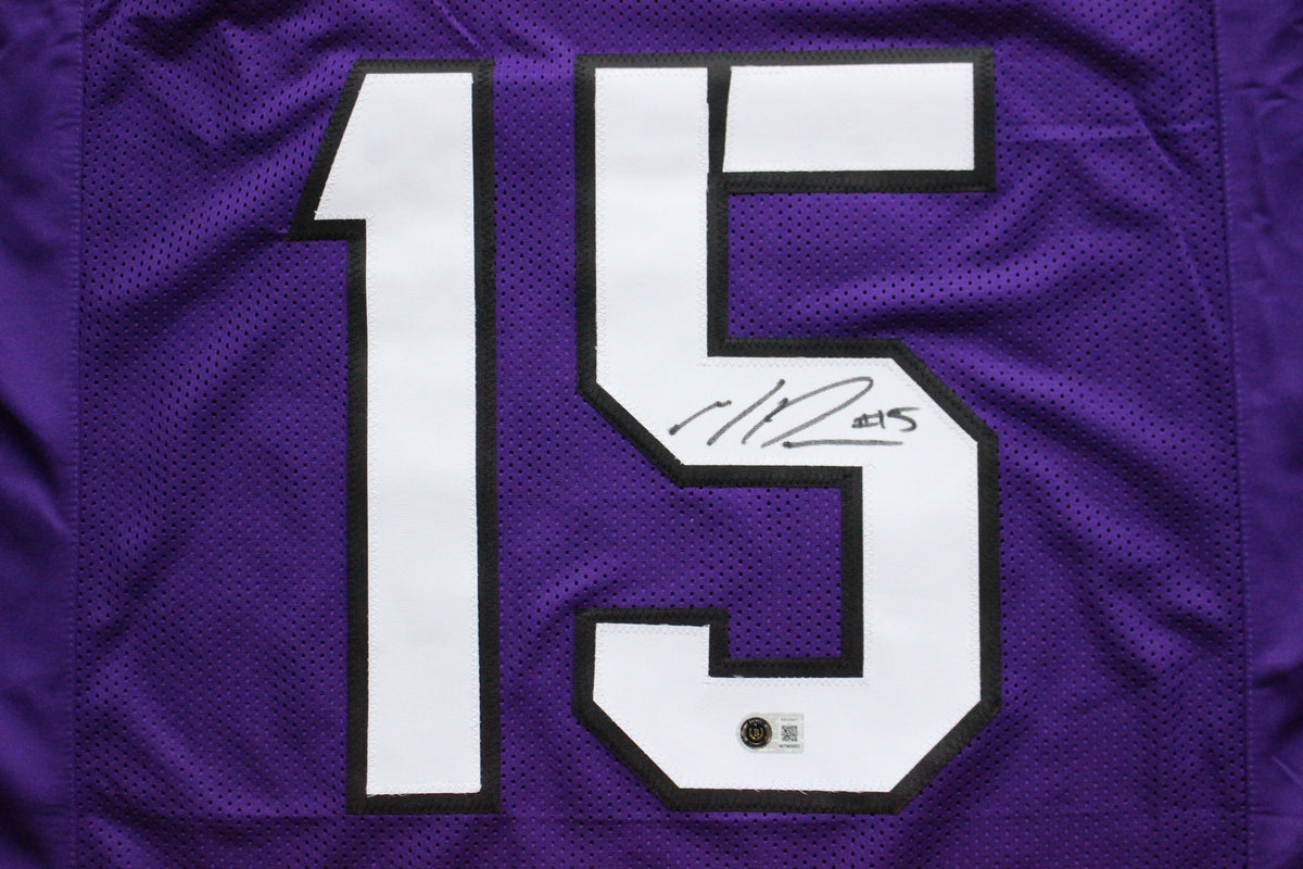 MAX DUGGAN TCU HORNED FROGS SIGNED Purple JERSEY BAS