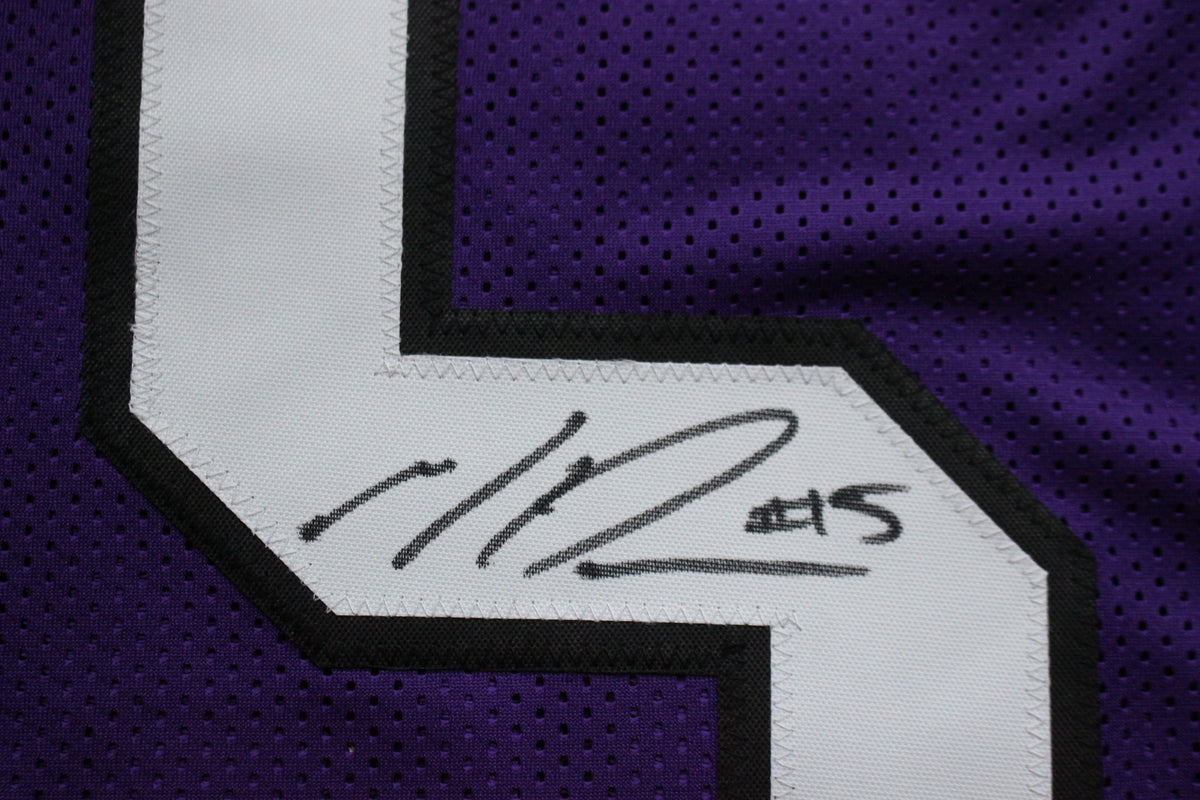 MAX DUGGAN TCU HORNED FROGS SIGNED Purple JERSEY BAS