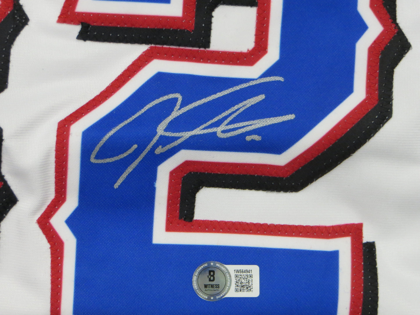 JOSH HAMILTON TEXAS RANGERS SIGNED WHITE JERSEY size 2XL BAS COA