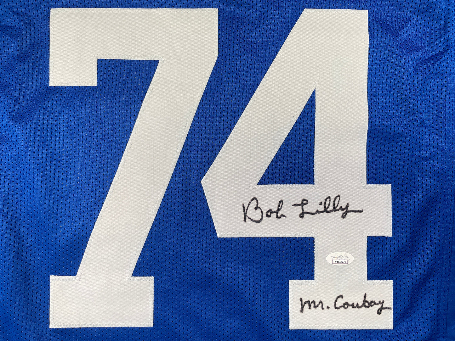 BOB LILLY DALLAS COWBOYS SIGNED Throwback JERSEY w/MrCowboy JSA COA