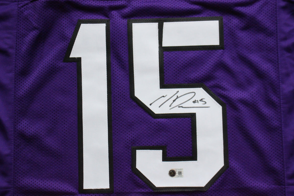 MAX DUGGAN TCU HORNED FROGS SIGNED Purple JERSEY BAS