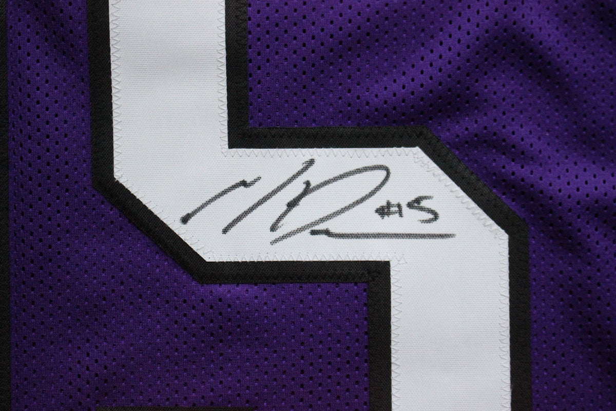MAX DUGGAN TCU HORNED FROGS SIGNED Purple JERSEY BAS