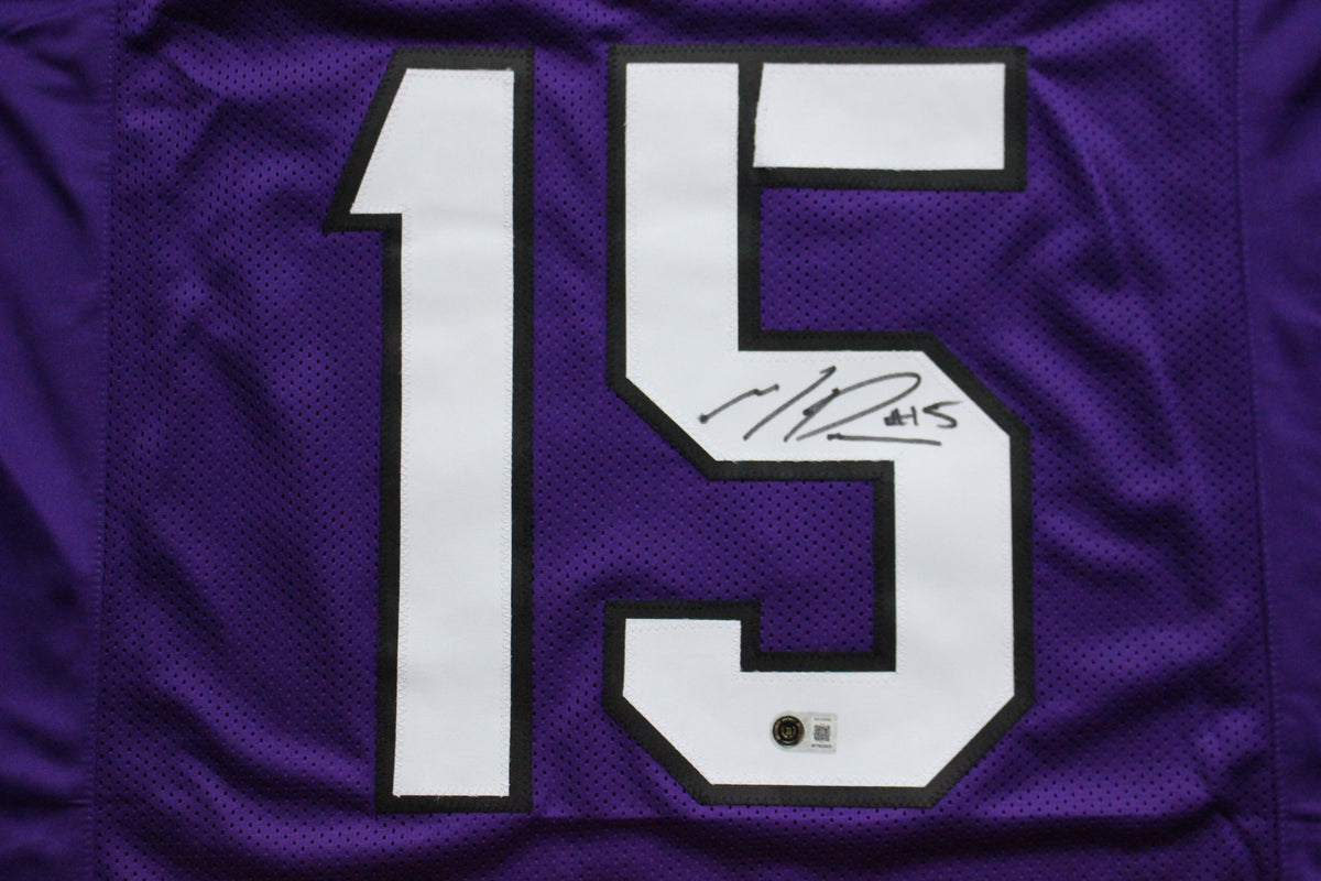 MAX DUGGAN TCU HORNED FROGS SIGNED Purple JERSEY BAS