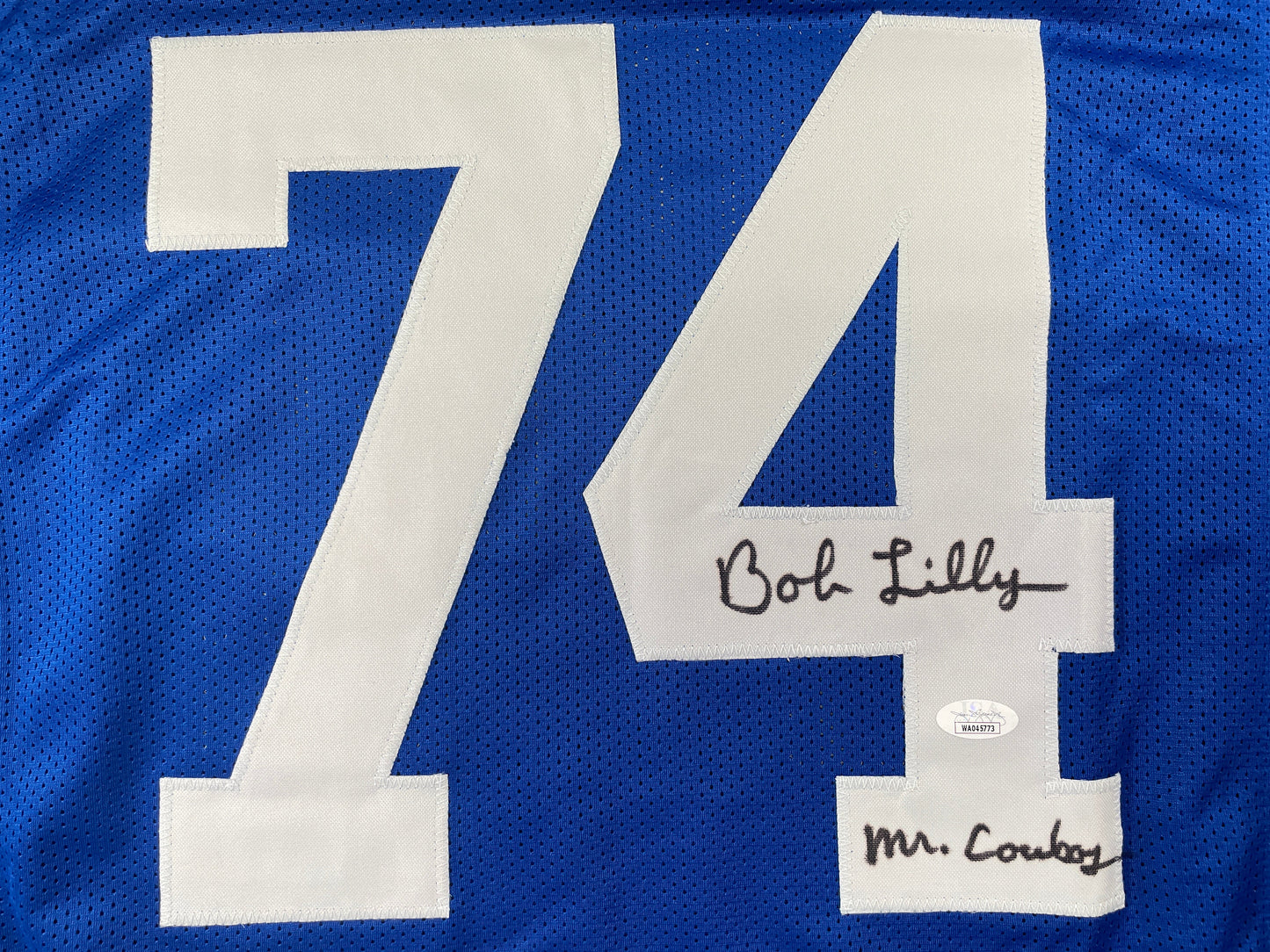 BOB LILLY DALLAS COWBOYS SIGNED Throwback JERSEY w/MrCowboy JSA COA
