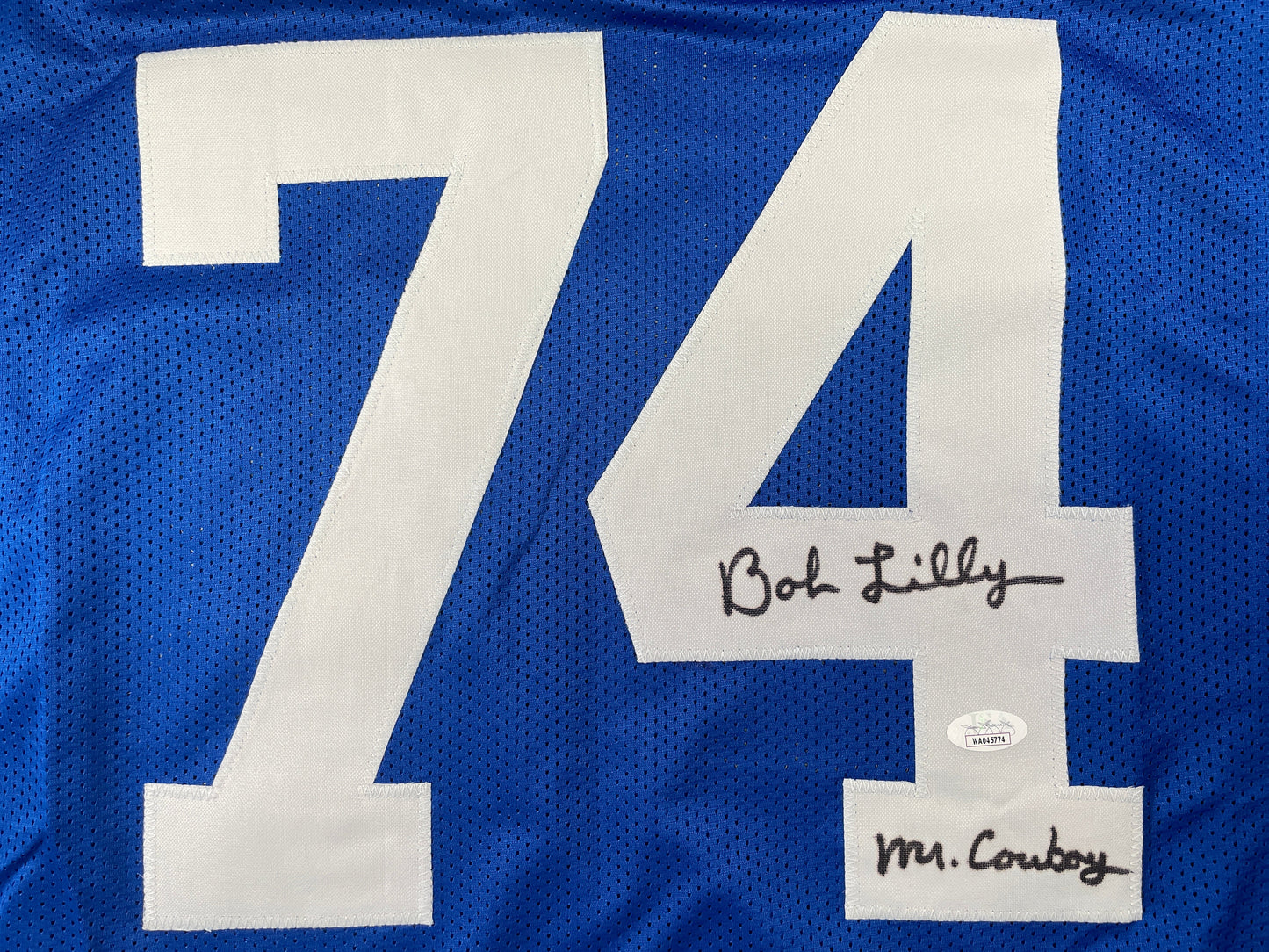 BOB LILLY DALLAS COWBOYS SIGNED Throwback JERSEY w/MrCowboy JSA COA