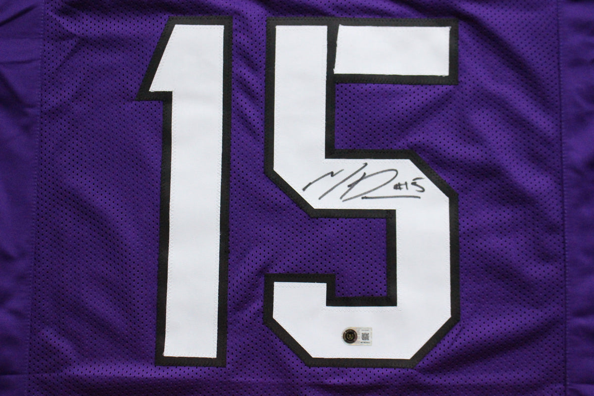 MAX DUGGAN TCU HORNED FROGS SIGNED Purple JERSEY BAS