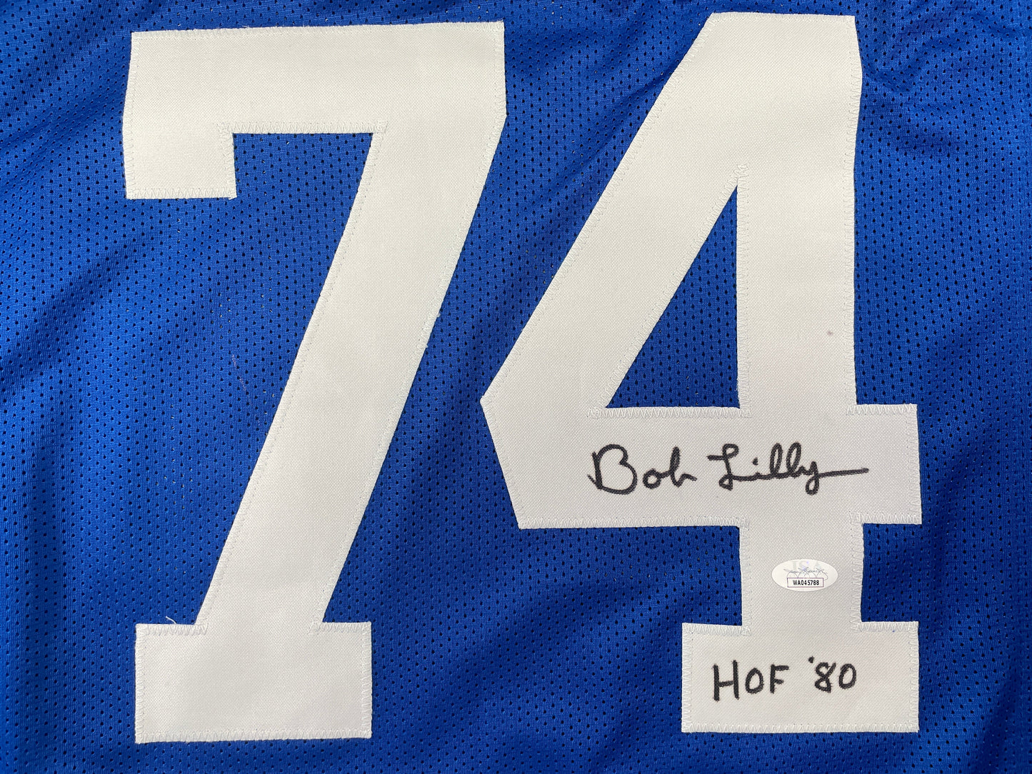 BOB LILLY DALLAS COWBOYS SIGNED TB JERSEY w/HOF80 JSA COA