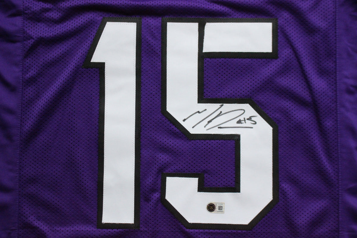 MAX DUGGAN TCU HORNED FROGS SIGNED Purple JERSEY BAS