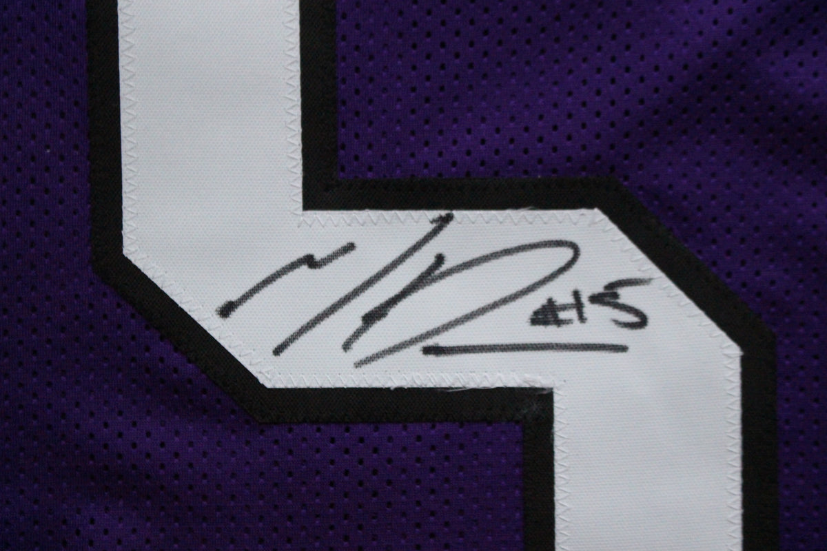 MAX DUGGAN TCU HORNED FROGS SIGNED Purple JERSEY BAS