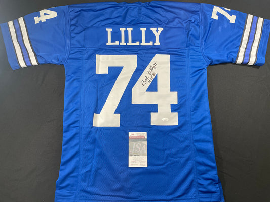 BOB LILLY DALLAS COWBOYS SIGNED Throwback JERSEY w/HOF80 JSA COA