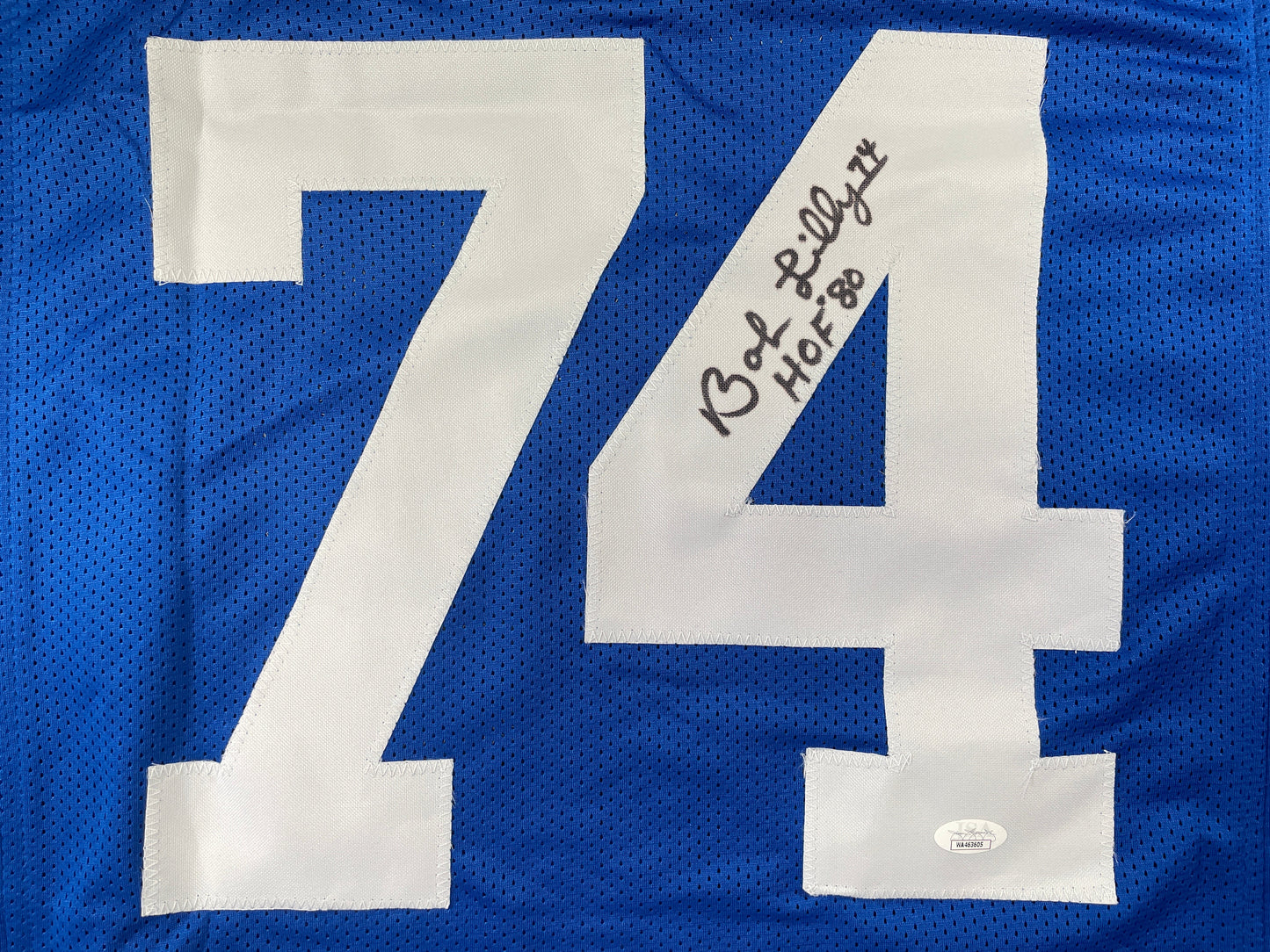 BOB LILLY DALLAS COWBOYS SIGNED Throwback JERSEY w/HOF80 JSA COA