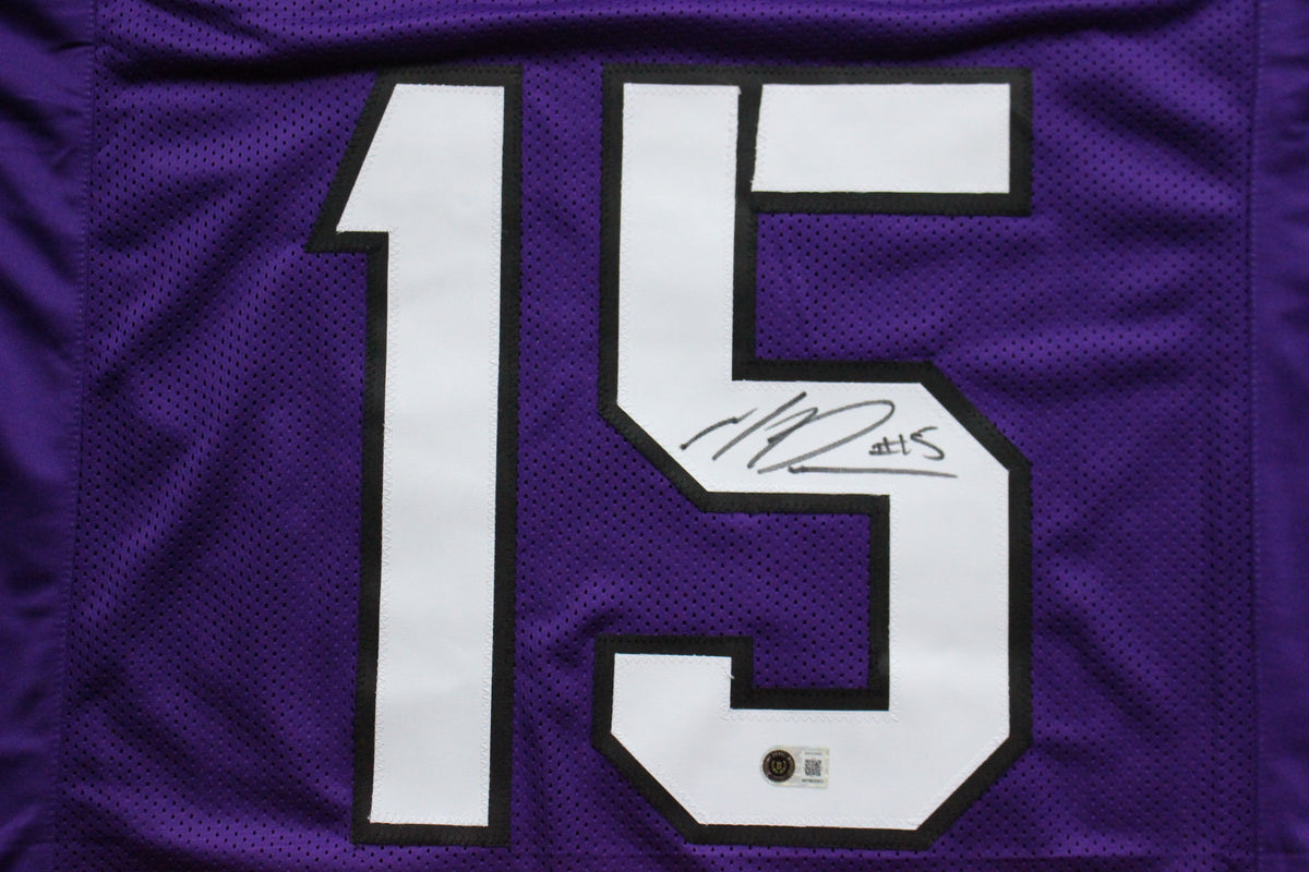 MAX DUGGAN TCU HORNED FROGS SIGNED Purple JERSEY BAS