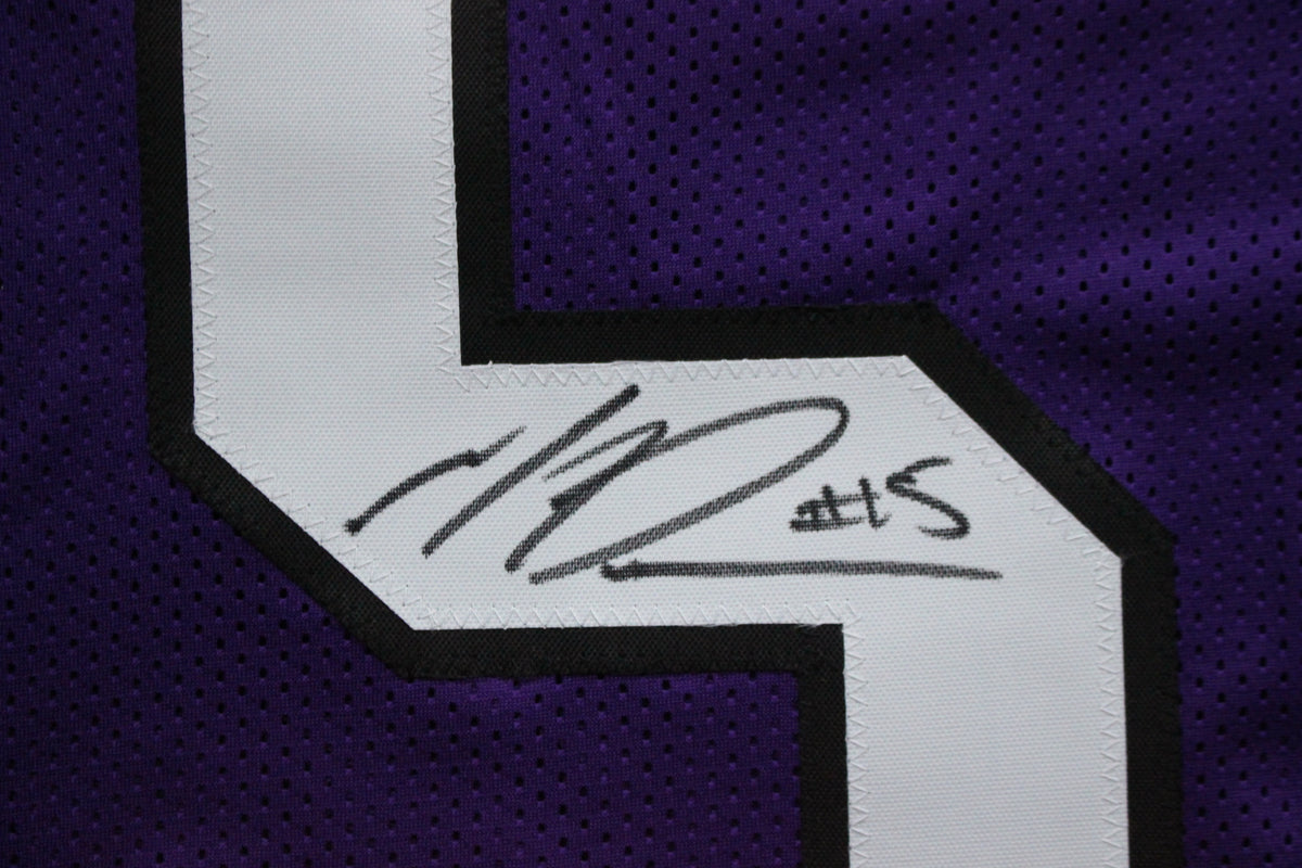 MAX DUGGAN TCU HORNED FROGS SIGNED Purple JERSEY BAS