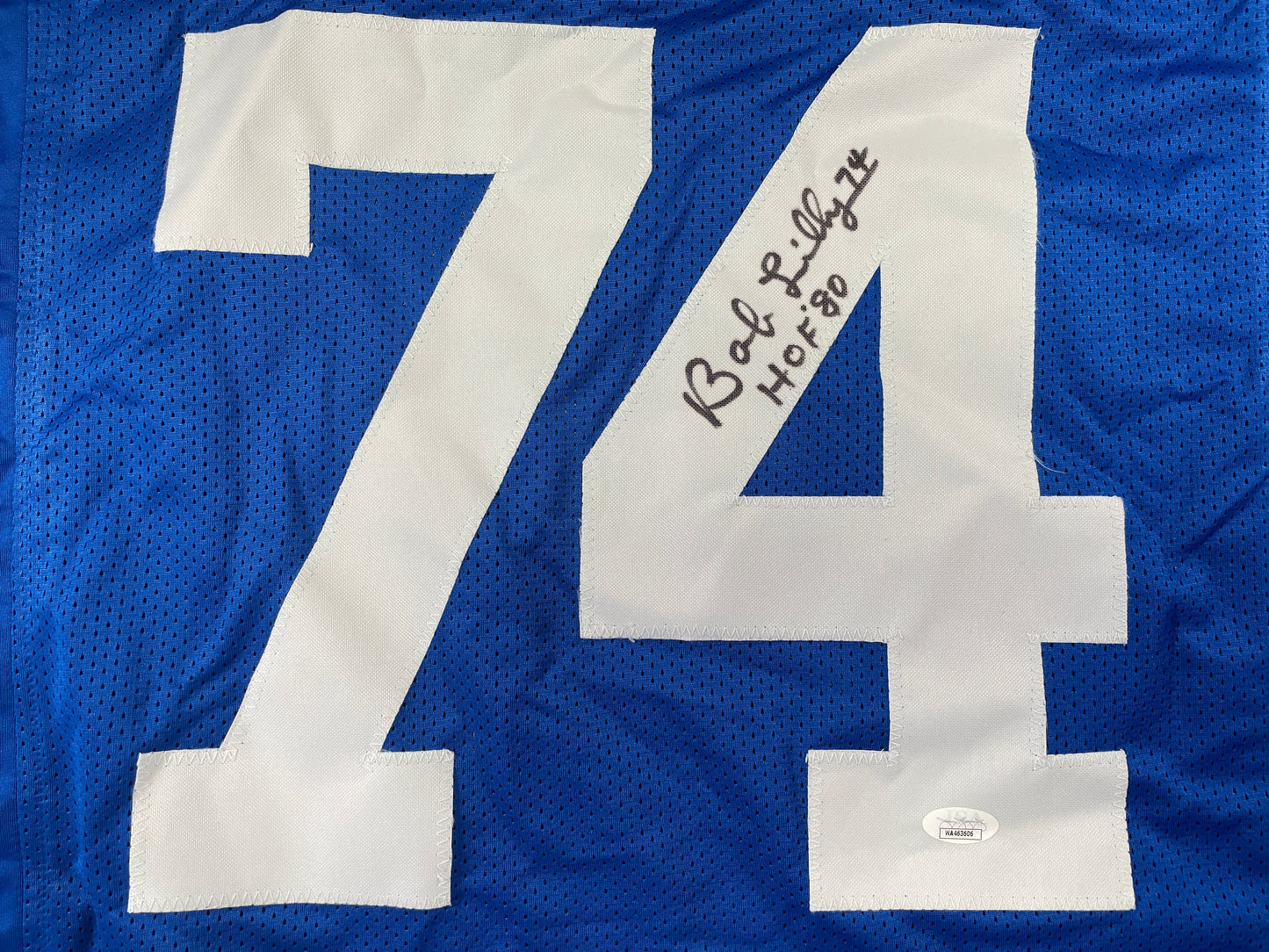 BOB LILLY DALLAS COWBOYS SIGNED Throwback JERSEY w/HOF80 JSA COA