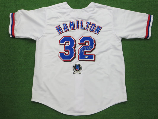 JOSH HAMILTON TEXAS RANGERS SIGNED WHITE JERSEY size 3XL BAS COA