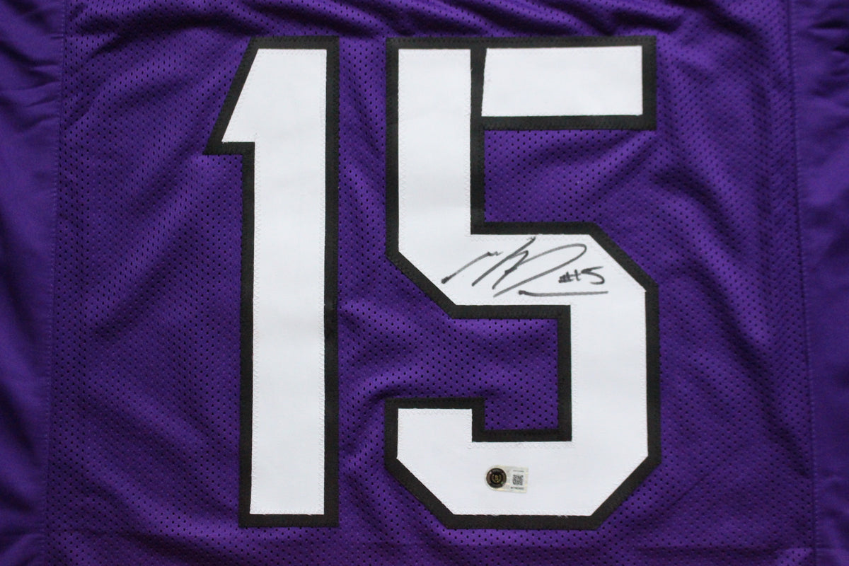 MAX DUGGAN TCU HORNED FROGS SIGNED Purple JERSEY BAS