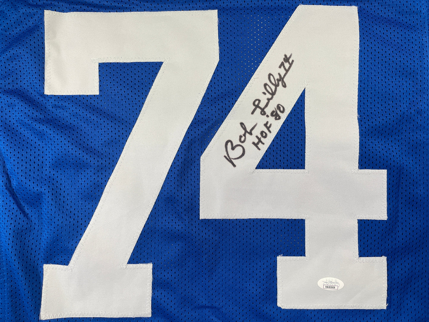 BOB LILLY DALLAS COWBOYS SIGNED Throwback JERSEY w/HOF80 JSA COA