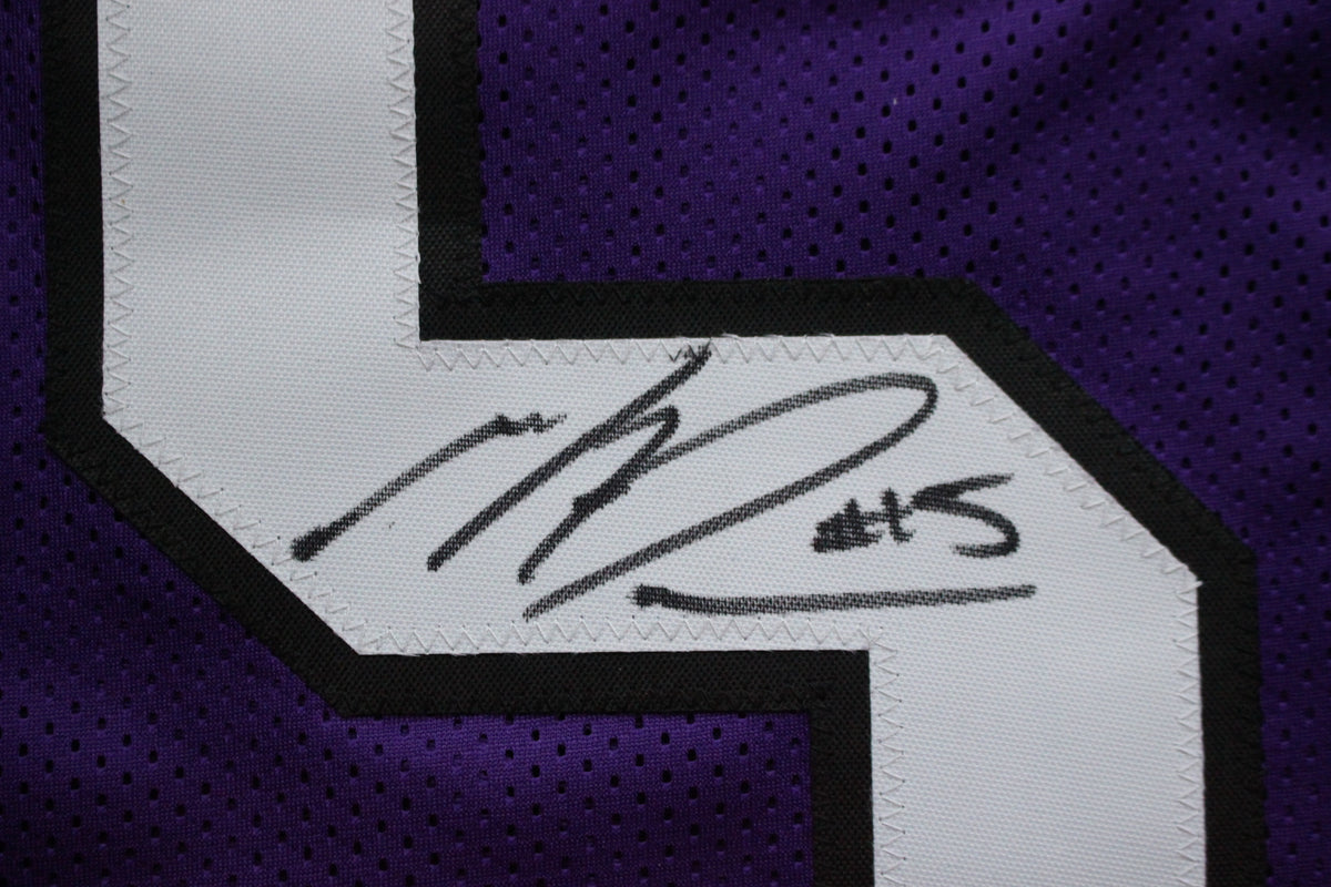 MAX DUGGAN TCU HORNED FROGS SIGNED Purple JERSEY BAS