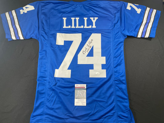BOB LILLY DALLAS COWBOYS SIGNED Throwback JERSEY w/HOF80 JSA COA