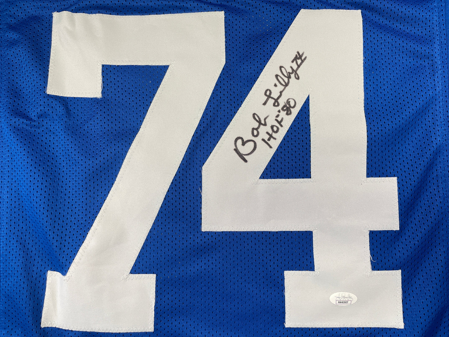BOB LILLY DALLAS COWBOYS SIGNED Throwback JERSEY w/HOF80 JSA COA