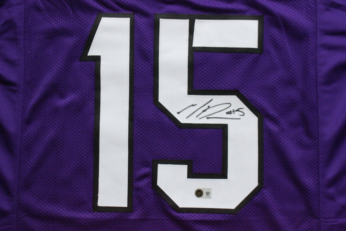 MAX DUGGAN TCU HORNED FROGS SIGNED Purple JERSEY BAS