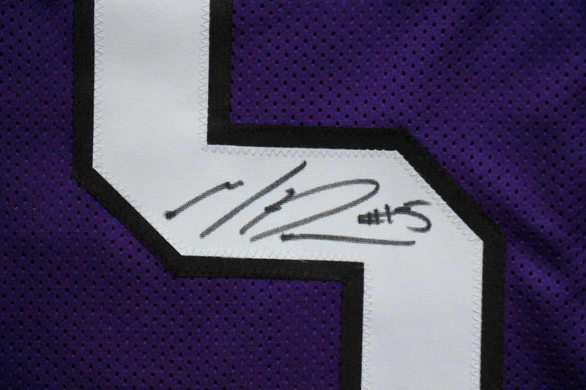 MAX DUGGAN TCU HORNED FROGS SIGNED Purple JERSEY BAS