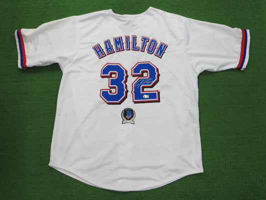 JOSH HAMILTON TEXAS RANGERS SIGNED WHITE JERSEY size 3XL BAS COA