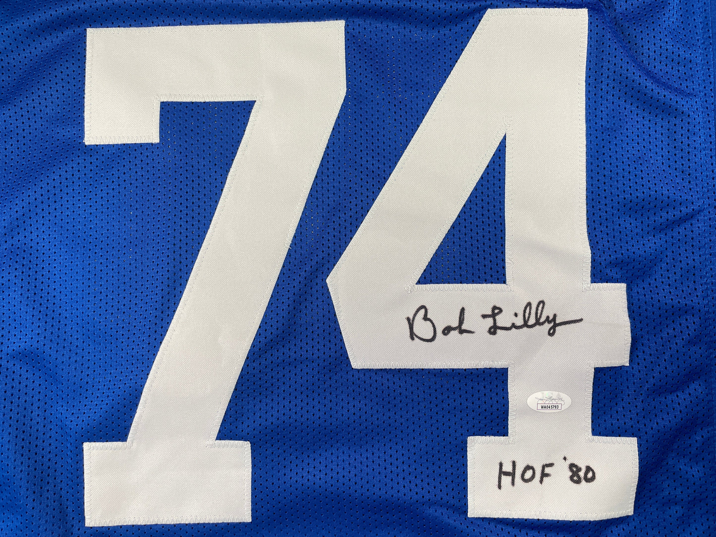 BOB LILLY DALLAS COWBOYS SIGNED TB JERSEY w/HOF80 JSA COA